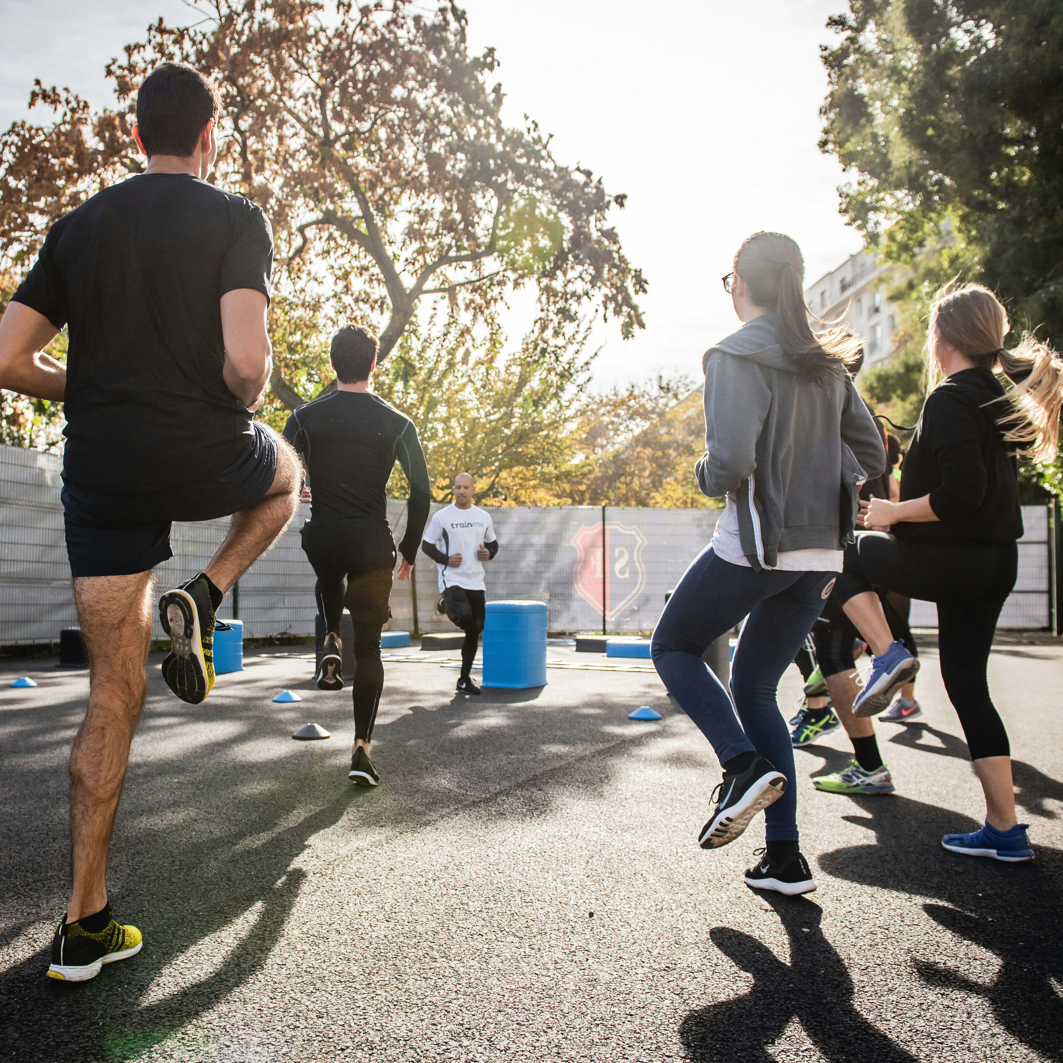 Athletes running as part of a sports team supported by Event Express accommodation services.